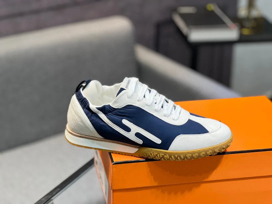 Men's shoes 💰660 [HERMES] Hermès - High-end quality original order 🔍🔍 - Upper: 🔝 cowhide suede splicing design - Inner lining: imported mixed sheepskin - Outsole: TPR foam · Rubber: two-color combined molding outsole - Super high quality control · Fine workmanship: highlighted (high-end, luxury, grade) -Size: 38-44 (45, 46, can be customized)
